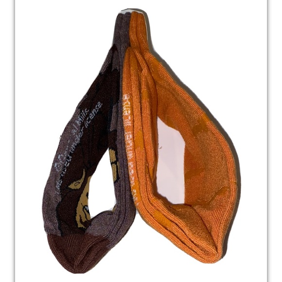 Count Chocula Crew Socks 2 Pair Men 6-12 Orange Brown w Monster Cereal Breakfast - Picture 8 of 12